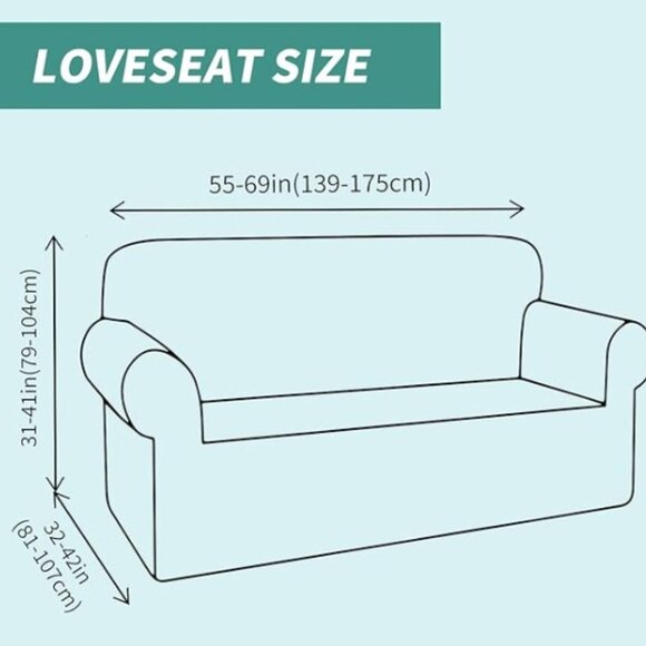 Stretch Sofa Slipcover Loveseat Dark Grey Furniture Cover Checkered Pattern 3491 - Picture 2 of 5